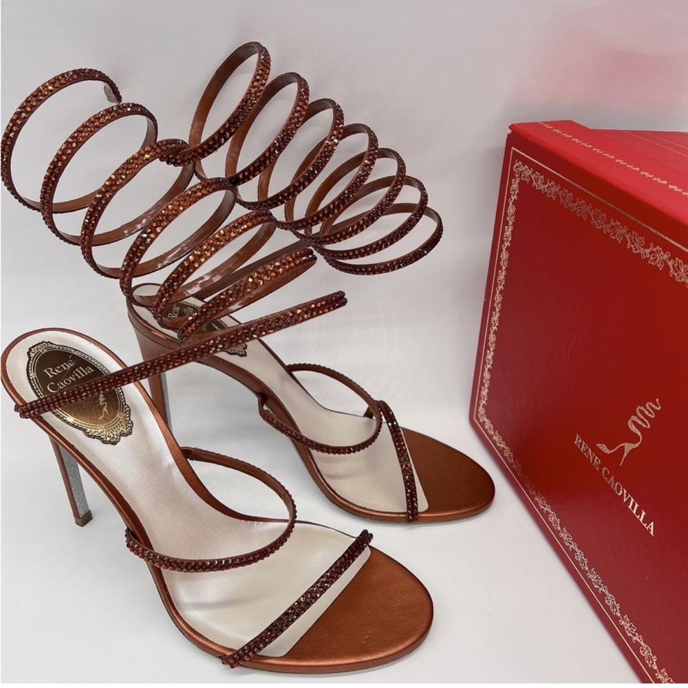 Rene Caovilla Copper Spiral Heels